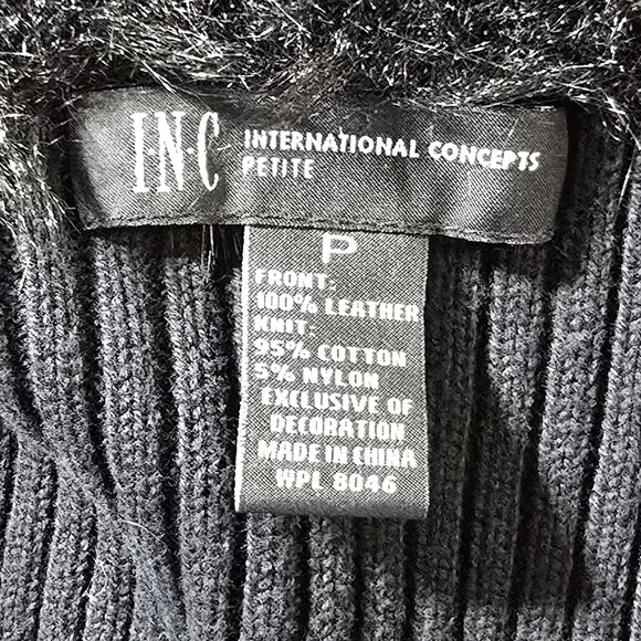 INC International Black Leather Double-Breasted Women's Military Style Jacket - Picture 5 of 5